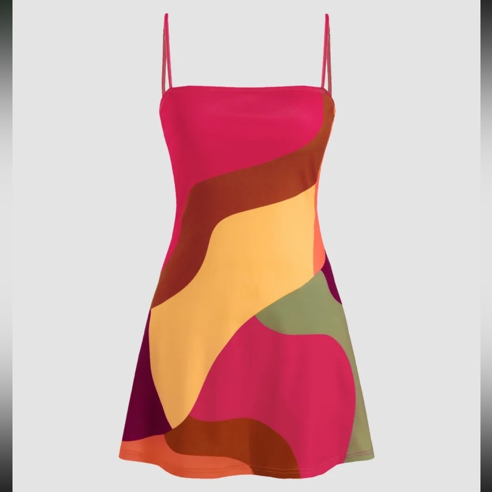 Patchwork cami mini dress XS